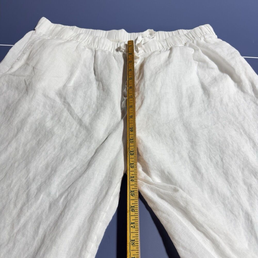 Caslon Women’s White Linen Wide Leg Pants Size XXL Pull On Elastic Waist - Picture 7 of 8
